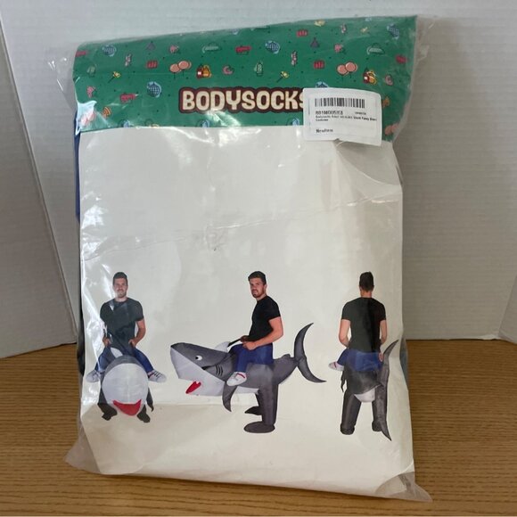 Bodysocks Adult Inflatable Shark Fancy Dress Costume One Size Halloween Party - Picture 2 of 6